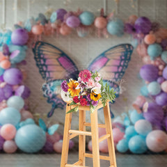Lofaris Violet Butterfly Balloons Fancy Wedding Backdrop