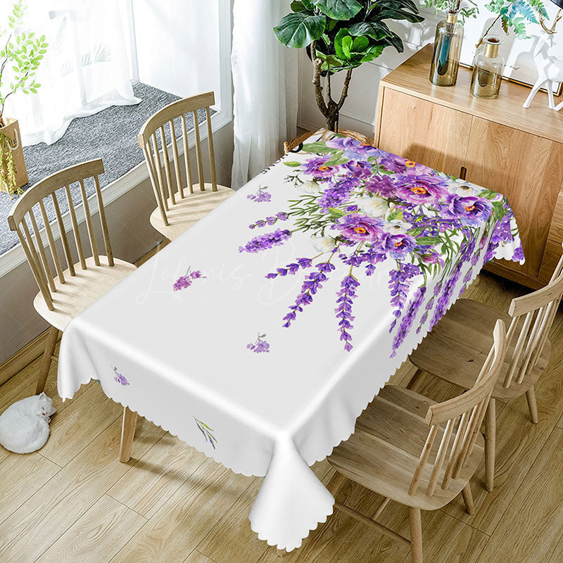 Lofaris Violet Purple Morden Rectangle Tablecloth For Home