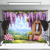 Lofaris Violet Wisteria House Natural Forest Spring Backdrop