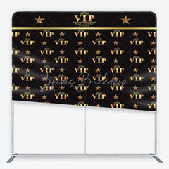 Lofaris VIP Tension Fabric Backdrop Gold Crown Red Carpet Event Step and Repeat Background