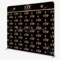 Lofaris VIP Tension Fabric Backdrop Gold Crown Red Carpet Event Step and Repeat Background