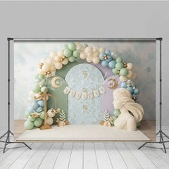 Lofaris Virgo Zodiac Cake Smash Backdrop Goddess Statue and Pastel Balloons Party Background