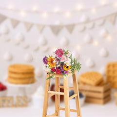 Lofaris Waffle Frosting Dessert Sweet Cake Smash Backdrop