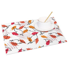 Lofaris Warm Color Vibe Leaves Fine Art Set of 4 Placemats