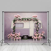 Lofaris Warm Floral Color Motor Home Sweet Wedding Backdrop