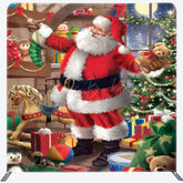 Lofaris Warm Gift Room Santa Night Christmas Square Backdrop
