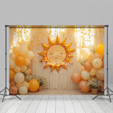 Lofaris Warm Indoor Balloon Sun Curtain Cake Smash Backdrop