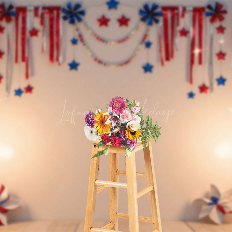 Lofaris Warm Light Rwb Independence Day Cake Smash Backdrop