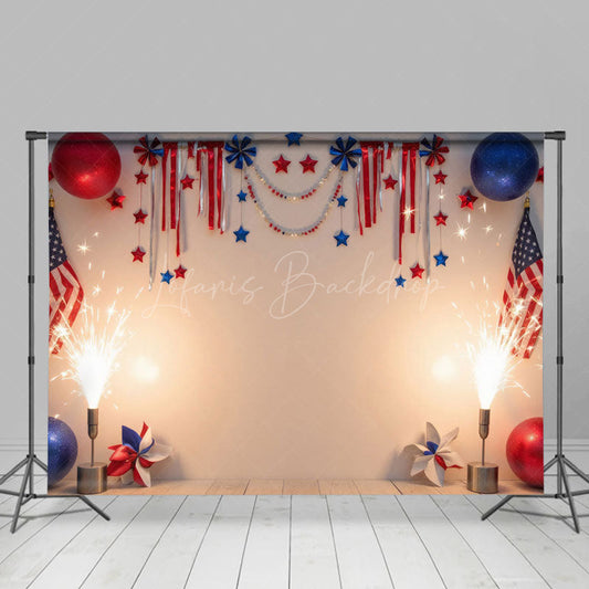 Lofaris Warm Light Rwb Independence Day Cake Smash Backdrop