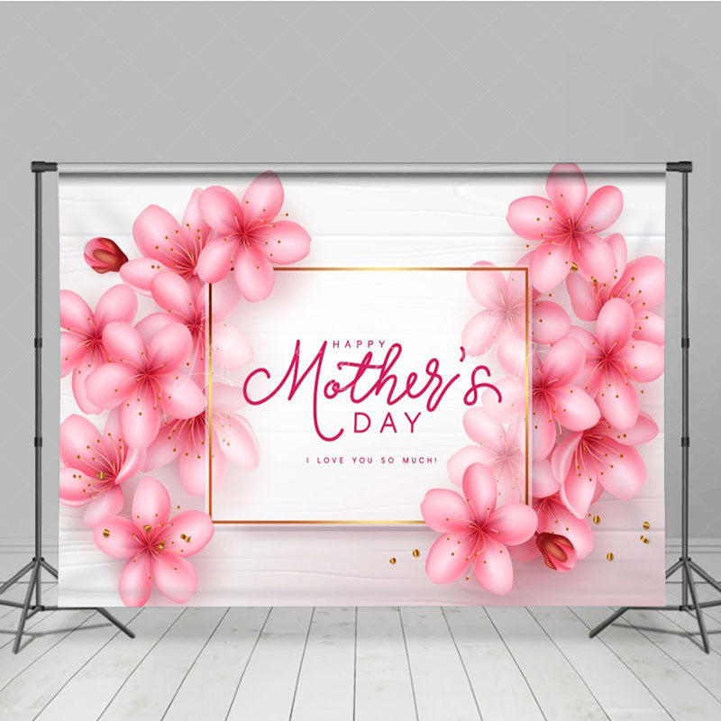 Lofaris Warm Pink Floral Pistil Happy Mothers Day Backdrop