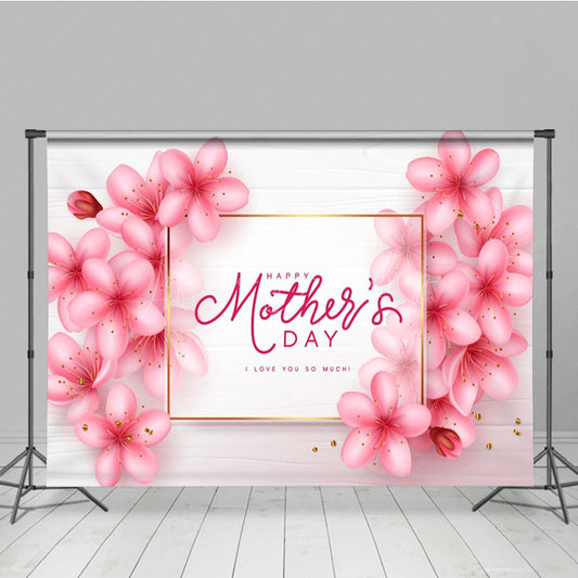 Lofaris Warm Pink Floral Pistil Happy Mothers Day Backdrop