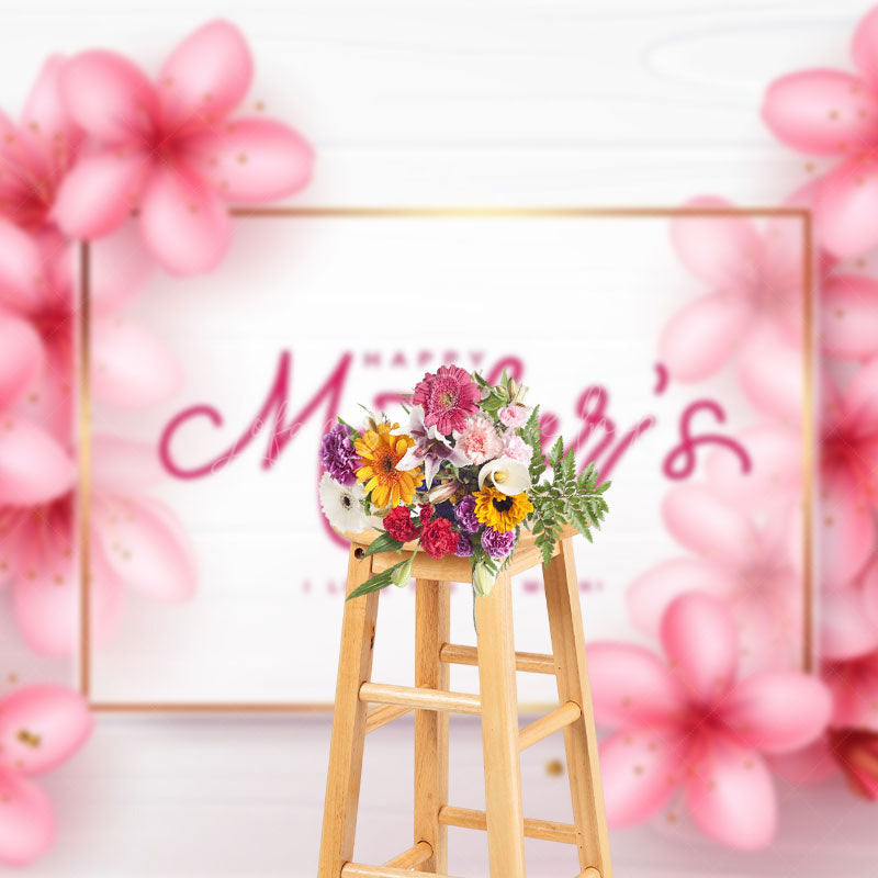 Lofaris Warm Pink Floral Pistil Happy Mothers Day Backdrop
