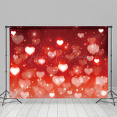 Lofaris Warm Red Hearts Gradient Stars Romantic Backdrop