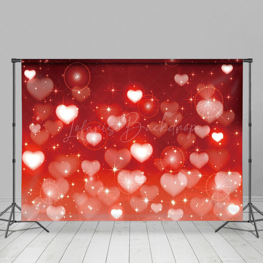 Lofaris Warm Red Hearts Gradient Stars Romantic Backdrop