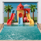 Lofaris Water Park Coconut Tree Summer Combo Set Backdrop