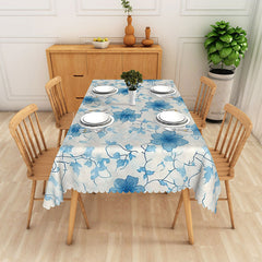 Lofaris Watercolor Blue Flower Rectangle Tablecloth