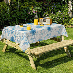 Lofaris Watercolor Blue Flower Rectangle Tablecloth