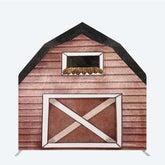 Lofaris Watercolor Brown Farm House Barn Door Arch Backdrop