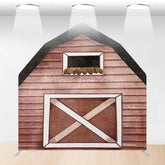 Lofaris Watercolor Brown Farm House Barn Door Arch Backdrop