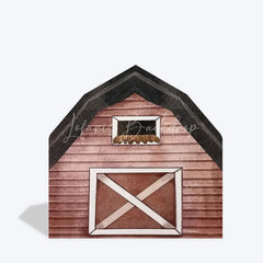 Lofaris Watercolor Brown Farm House Barn Door Arch Backdrop