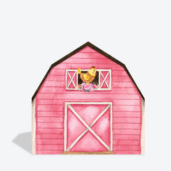 Lofaris Watercolor Chick Floral Pink Barn Door Arch Backdrop