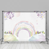 Lofaris Watercolor Floral Cloud Rainbow Cake Smash Backdrop