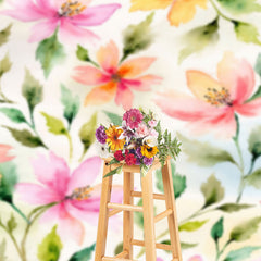 Lofaris Watercolor Painting Colorful Floral Photo Backdrop