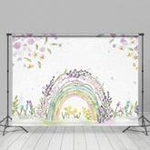 Lofaris Watercolor Rainbow Floral Plant Cake Smash Backdrop