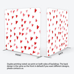 Lofaris Watercolor Red and Pink Heart Pattern Tension Fabric Backdrop Sweet Valentine Day Photography Background