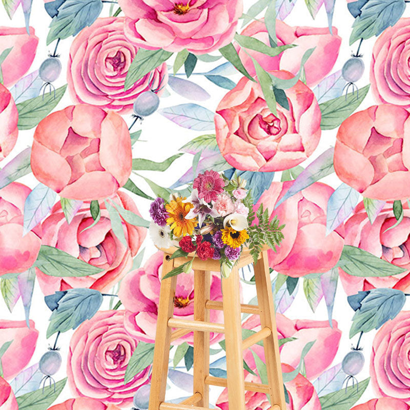 Lofaris Watercolor Red Pink Rose Floral Photography Backdrop