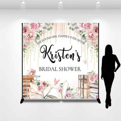 Lofaris Watercolor Rose Custom Name Bridal Shower Backdrop