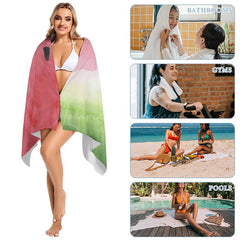 Lofaris Watercolor Watermelon Custom Name Beach Towel For Kid