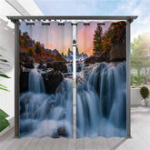 Lofaris Waterfall Landscape Waterproof Outdoor Curtains For Gazebo
