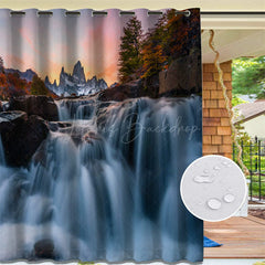 Lofaris Waterfall Landscape Waterproof Outdoor Curtains For Gazebo