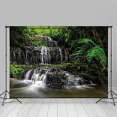 Lofaris Waterfall Scene Luxuriant Green Vegetation Backdrop
