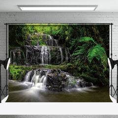 Lofaris Waterfall Scene Luxuriant Green Vegetation Backdrop