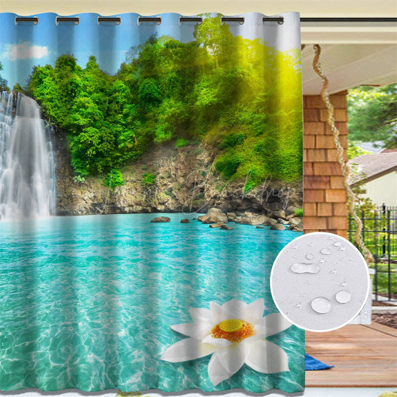 Lofaris Waterproof Spring Waterfall Outdoor Curtains For Gazebo
