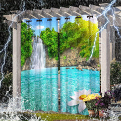 Lofaris Waterproof Spring Waterfall Outdoor Curtains For Gazebo