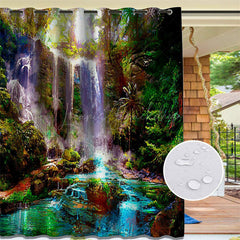 Lofaris Waterproof Tribal Waterfall Landscape Outdoor Curtains For Gazebo