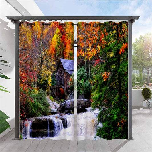 Lofaris Waterproof Tropical Landscape Outdoor Curtains For Gazebo