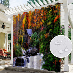 Lofaris Waterproof Tropical Landscape Outdoor Curtains For Gazebo