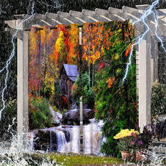 Lofaris Waterproof Tropical Landscape Outdoor Curtains For Gazebo
