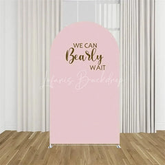 Lofaris We Can Bearly Wait Arch Backdrop Tan Teddy Bear Baby Shower Background Boho Neutral Cover for Boys Girls