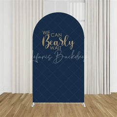 Lofaris We Can Bearly Wait Arch Backdrop Tan Teddy Bear Baby Shower Background Boho Neutral Cover for Boys Girls