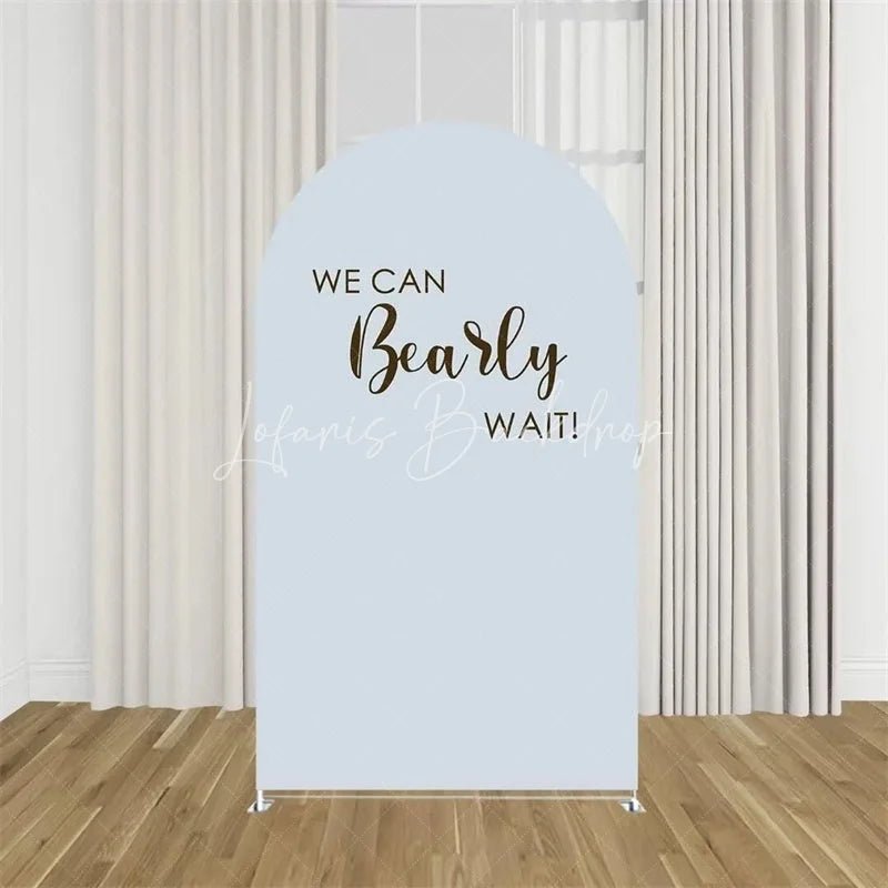 Lofaris We Can Bearly Wait Arch Backdrop Tan Teddy Bear Baby Shower Background Boho Neutral Cover for Boys Girls