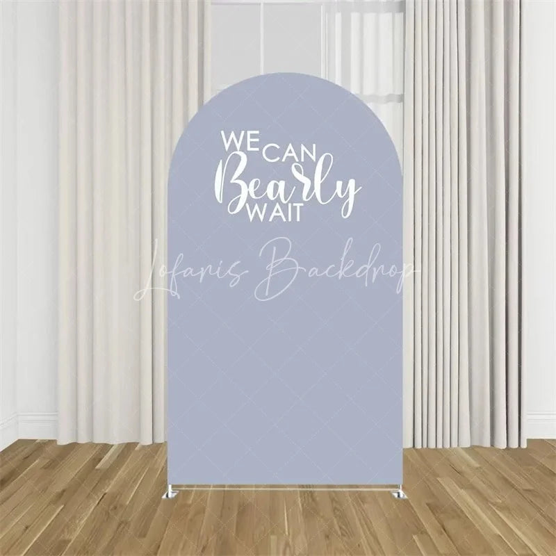 Lofaris We Can Bearly Wait Arch Backdrop Tan Teddy Bear Baby Shower Background Boho Neutral Cover for Boys Girls