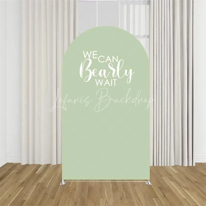 Lofaris We Can Bearly Wait Arch Backdrop Tan Teddy Bear Baby Shower Background Boho Neutral Cover for Boys Girls