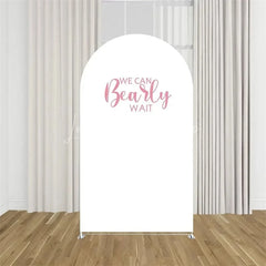 Lofaris We Can Bearly Wait Arch Backdrop Tan Teddy Bear Baby Shower Background Boho Neutral Cover for Boys Girls