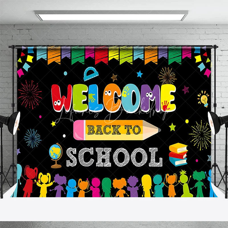 Lofaris Welcome Back To School Photography Backdrop Colorful Classroom Decoration Fun Kids First Day Party Supplies Educational