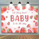 Lofaris Welcome Sweet Strawberry Girl Baby Shower Backdrop